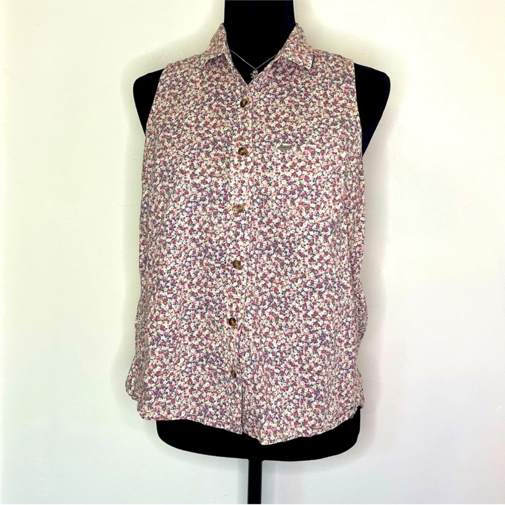 Obey Pink and White floral Sleeveless Top